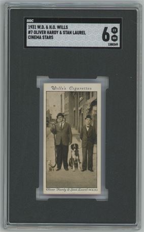 1931 WD & HO Willis #7 Oliver Hardy and Stan Laurel Cinema Stars SGC 6 EXMT