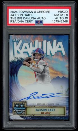 2024 Bowman U Chrome Jaxson Dart The Big Kahuna Auto PSA 8 Auto 10