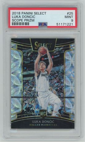 2018 Panini Select #25 Luka Doncic RC Scope Prizm PSA 9 MINT