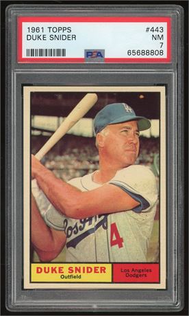 1961 Topps #443 Duke Snider PSA 7 NM