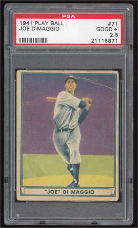 1941 Play Ball #71 Joe Dimaggio PSA 2.5 GOOD+