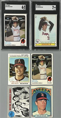 1970-79 Topps Nolan Ryan Lot w/ 1972 semi-hi # (6) (READ)
