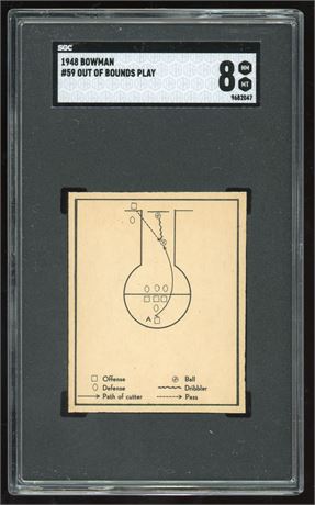 1948 Bowman #59 Out of Bounds Play SGC 8 NMMT Pop 3, Highest GREAT CENTERING
