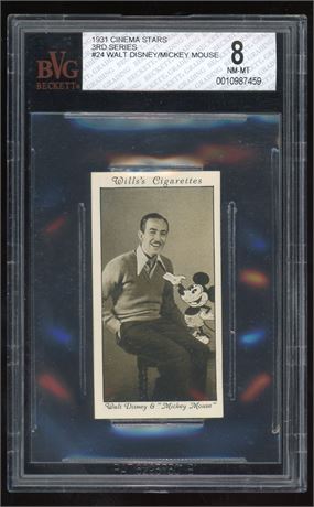 1931 Cinema Stars 3rd Series #24 Walt Disney/Mickey Mouse RC BVG 8 NMMT
