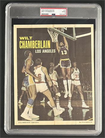 1970 Topps Poster Wilt Chamberlain #17 PSA 2