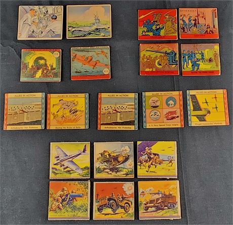 1940-1942 World War II Vintage Card Lot (19) Low Grade