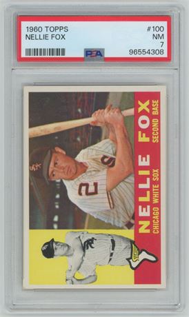 1960 Topps #100 Nellie Fox PSA 7 NM Beauty