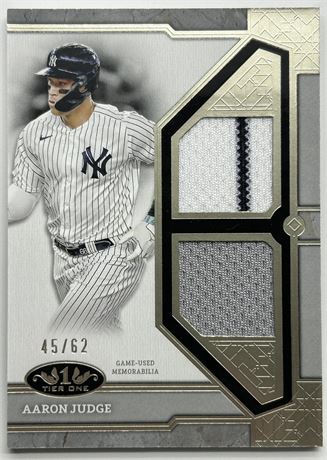 2024 Topps Tier One Aaron Judge Dual Relic Pinstripe 45/62