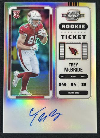 2022 Panini Contenders Optic #136 Trey McBride Silver Rookie Ticket Auto