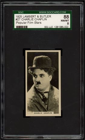 1925 Lambert & Butler #27 Charlie Chaplin Popular Film Stars SGC 8