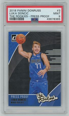 2018 Donruss #3 The Rookies Press Proof Luka Doncic RC PSA 9 MINT