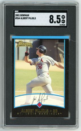 2001 Bowman #264 Albert Pujols RC SGC 8.5 NMMT+