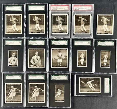 1928 Churchman's Tennis SGC Graded & Raw Lot (14) w/ Tilden, and LaCoste