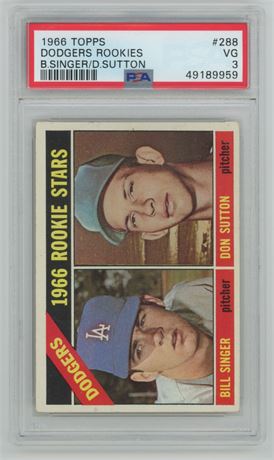 1966 Topps #288 Don Sutton RC PSA 3 VG