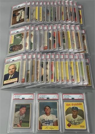 1950-1960 Topps/Bowman PSA 4-4.5 Graded Lot LOADED w/ Stars (50)