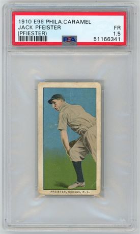 1910 E96 Philadelphia Caramel Jack Pfeister (Pfiester) PSA 1.5 FAIR