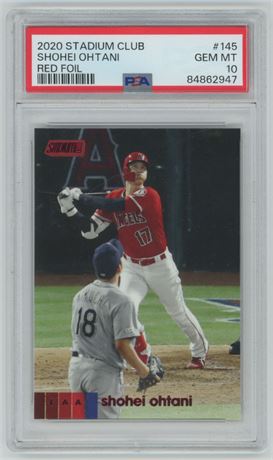 2020 Stadium Club #145 Shohei Ohtani Red Foil PSA 10 GEM MINT