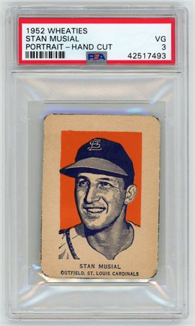 1952 Wheaties Stan Musial Portrait - Hand Cut PSA 3 VG