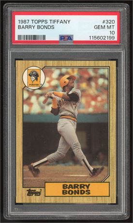1987 Topps Tiffany #320 Barry Bonds RC PSA 10 GEM MINT