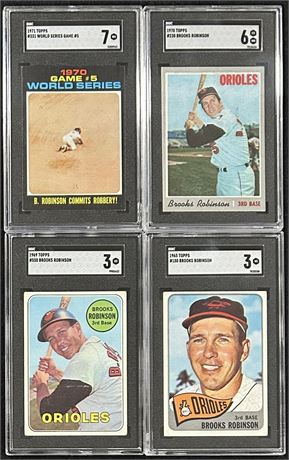1960s-70s Brooks Robinson SGC Graded Lot (4)