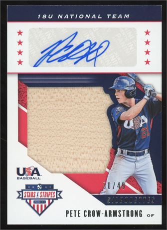 2019 USA Stars & Stripes 18U National Team Pete Crow-Armstrong Relic Auto 30/49