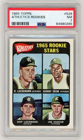 1965 Topps #526 Catfish Hunter RC PSA 7 NM
