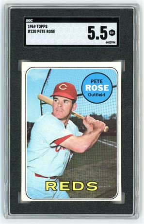 1969 Topps #120 Pete Rose SGC 5.5 EX+