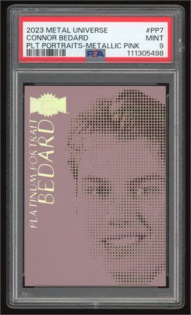 2023 Metal Universe Connor Bedard Platinum Portraits-Metallic Pink PSA 9 MINT