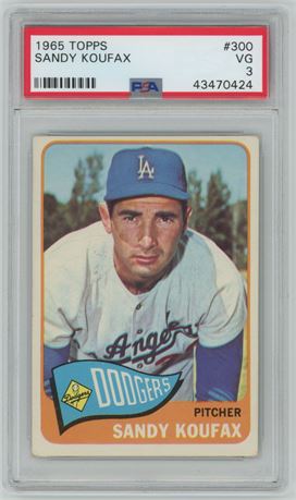 1965 Topps #300 Sandy Koufax PSA 3 VG