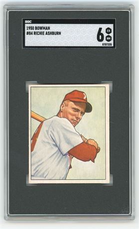 1950 Bowman #84 Richie Ashburn RC SGC 6 EXMT