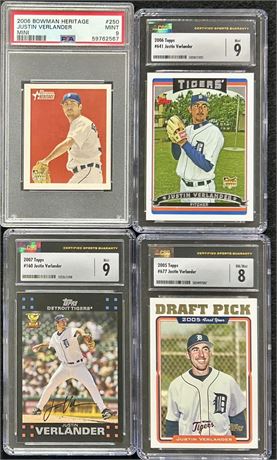 2005-07 Justin Verlander Lot (4) w/ 3 RC's