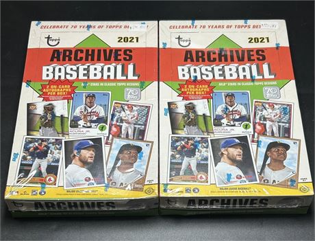 2021 Topps Archives Baseball Hobby Box Lot (2) Factory Sealed