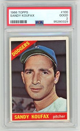 1966 Topps #100 Sandy Koufax PSA 2 GOOD