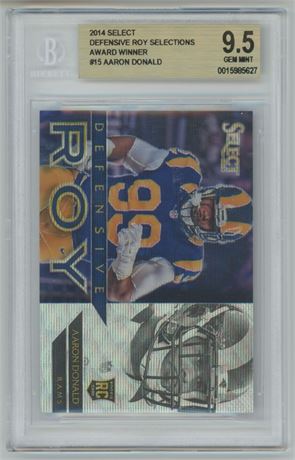 2014 Select Def. ROY Award Winners #15 Aaron Donald Prizm BGS 9.5 GEM MINT