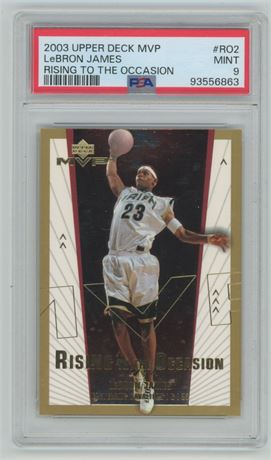 2003 Upper Deck MVP Rising to the Occasion LeBron James RC PSA 9 MINT