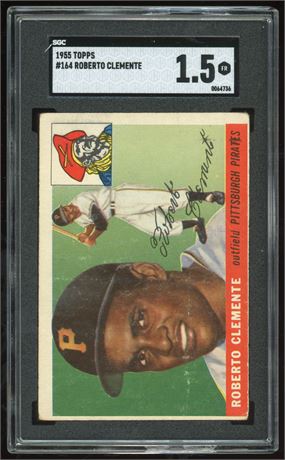 1955 Topps #164 Roberto Clemente RC SGC 1.5 FAIR