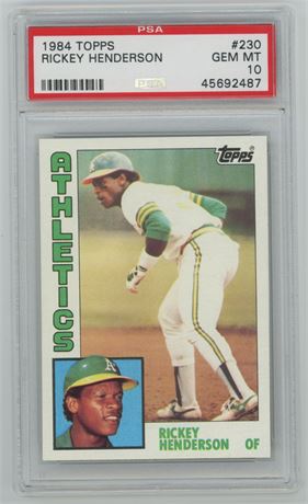 1984 Topps #230 Rickey Henderson PSA 10 GEM MINT