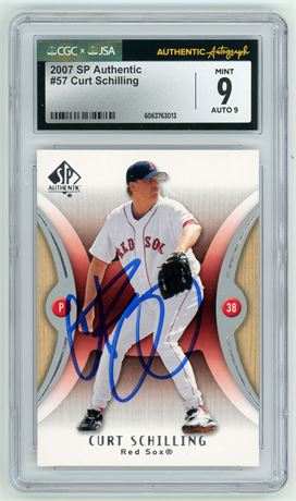 2007 SP Authentic #57 Curt Schiling CGC 9 MINT Auto 9