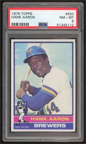 1976 Topps #550 Hank Aaron PSA 8 NMMT Sharp
