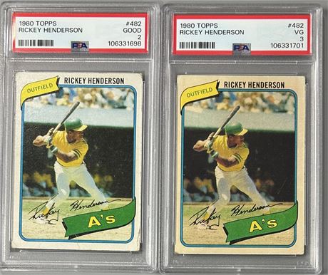 1980 Topps Rickey Henderson RC PSA Graded Lot (READ)