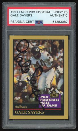 1991 Enor Pro Football HOF #125 Gale Sayers PSA DNA Authentic Auto