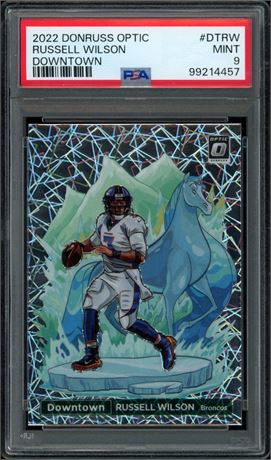 2022 Donruss Optic Russell Wilson Downtown PSA 9 MINT