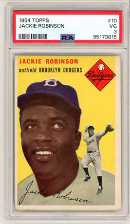 1954 Topps #10 Jackie Robinson PSA 3 VG