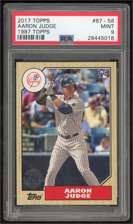 2017 Topps Aaron Judge RC 1987 Topps PSA 9 MINT