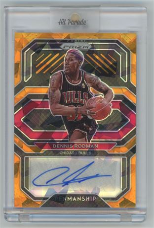 2020 Panini Prizm Dennis Rodman Penmanship Orange Ice Prizm Auto