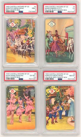 1940 Castell Wizard of Oz PSA Graded Lot (4) w/ Dorothy, and Munchkins