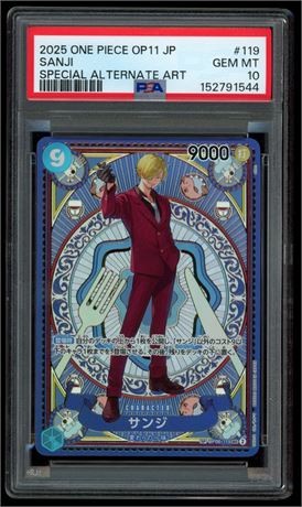 2025 One Piece OP11 #119 Sanji Special Alternate Art PSA 10 GEM MINT