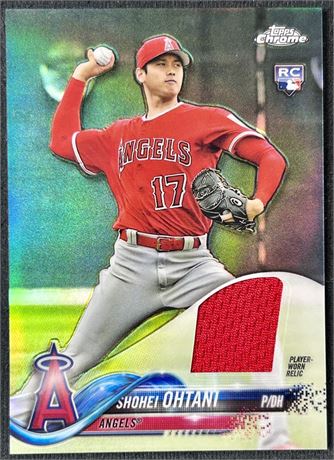 2018 Topps Complete Set Shohei Ohtani RC Chrome Rookie Player-Worn Relic