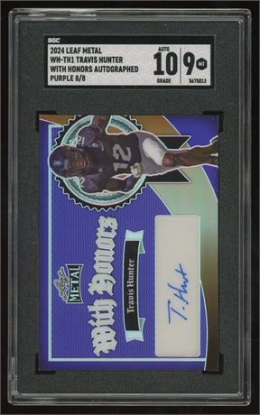 2024 Leaf Metal Travis Hunter With Honors Purple 8/8 SGC 9 Auto 10
