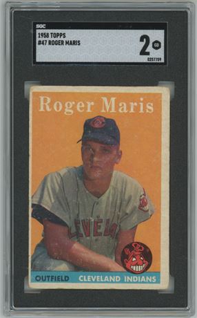 1958 Topps #47 Roger Maris RC SGC 2 GOOD
